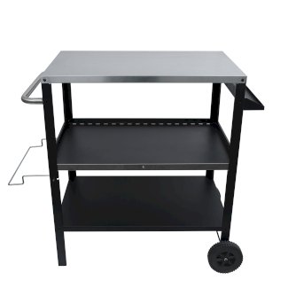 Grill Beistelltisch 104 x 51 x 89 cm schwarz