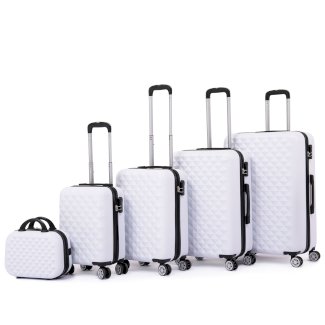 Reisekoffer Hartschalenkoffer AMY 5er Set weiss