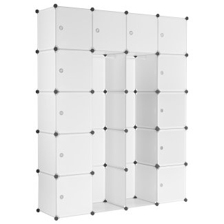 Kleiderschrank Steckregal transparent 20 Boxen
