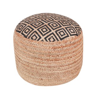 Pouf NETANJA schwarz/natural