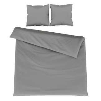 Bettwäsche 3-teilig 65 x 65 cm + 200 x 210 cm anthrazit