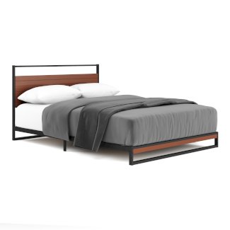 Metallbett INGRID 140 x 200 cm schwarz/natur - Gratisinserat.ch