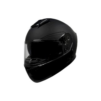 Motorrad Integralhelm mit Sonnenvisier schwarz matt Grösse 61